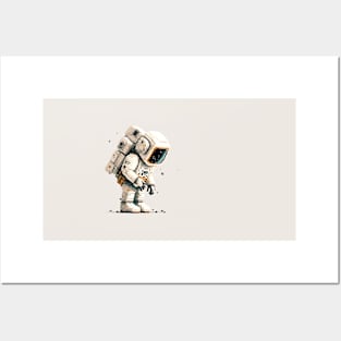 Pixelated Astronaut Posters and Art